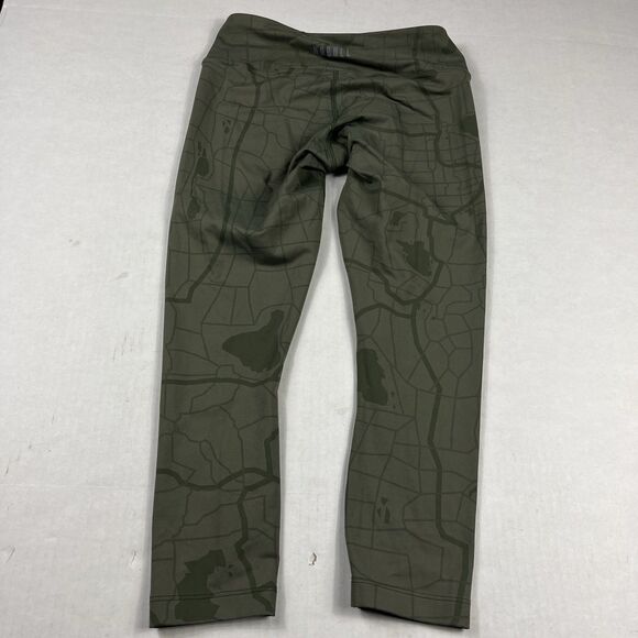NOBULL Leggings Small Green Topo Print Mid Rise Performance Active Gym Fitness - Picture 10 of 13